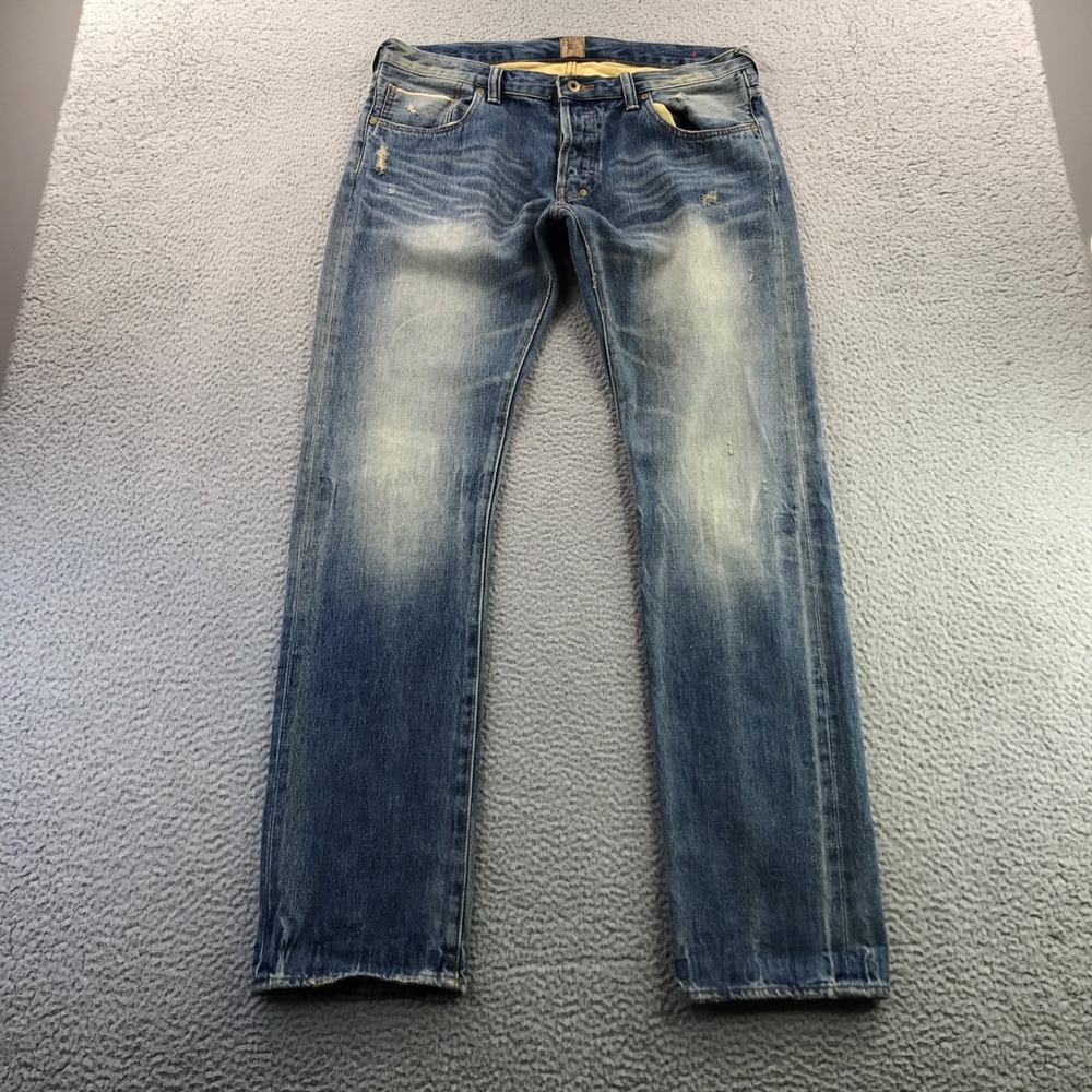 Prps Jeans Mens 38x35 Blue Selvedge Japanese Denim Honeycomb Donwan Harris Faded